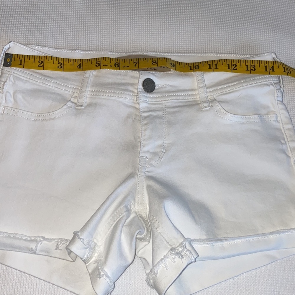 Hollister Midi Shorts Size 0 W 24 White Jeans - Picture 5 of 11